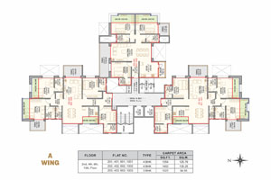 A Wing Even Floor Plan